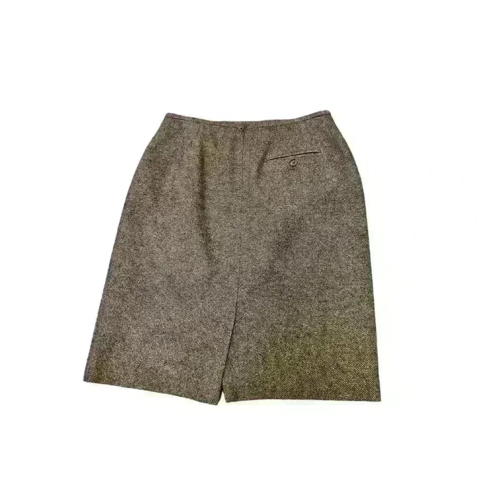 Lauren Ralph Lauren 100% Wool Black and Tan Pencil Skirt, size 10